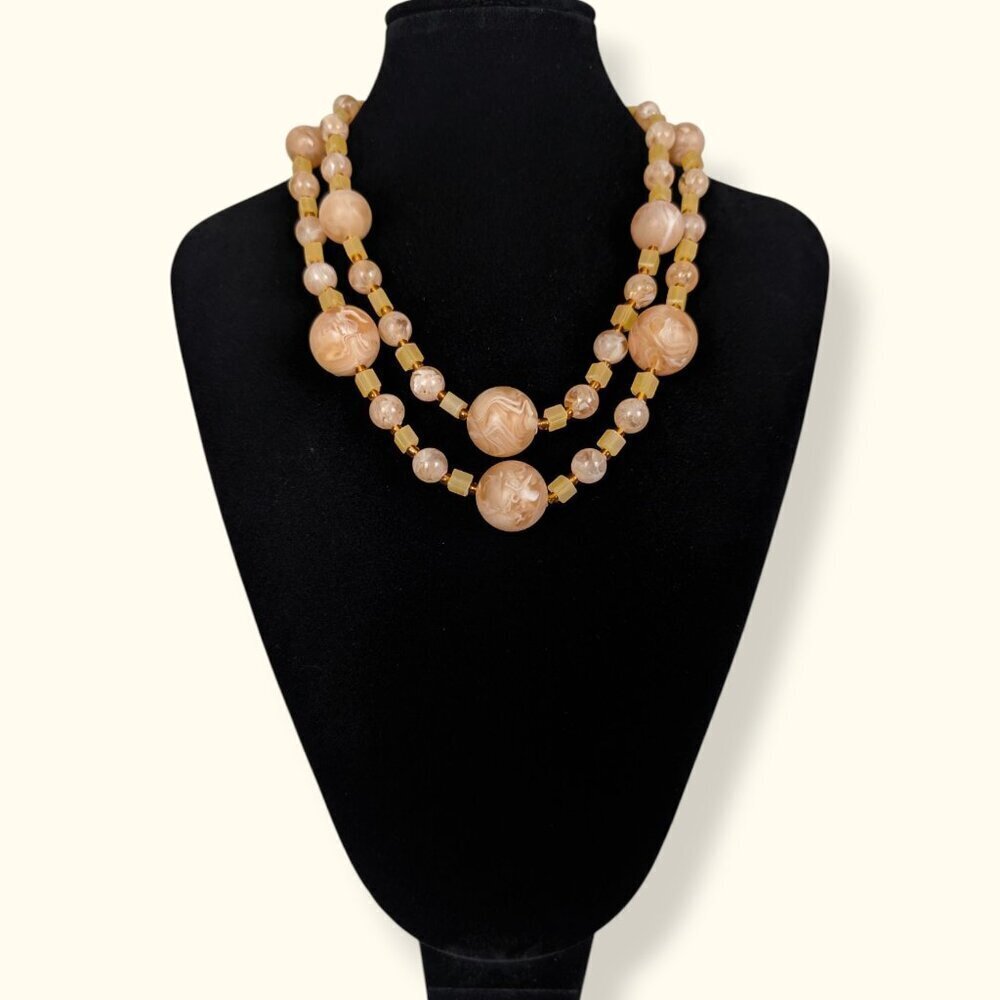 V. 2-Strand West Germany Beaded Necklace